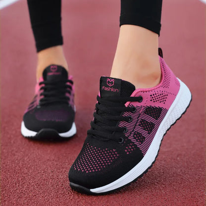 Women Casual Shoes, Flat Shoes Sneakers, Women Tenis Pink Black White