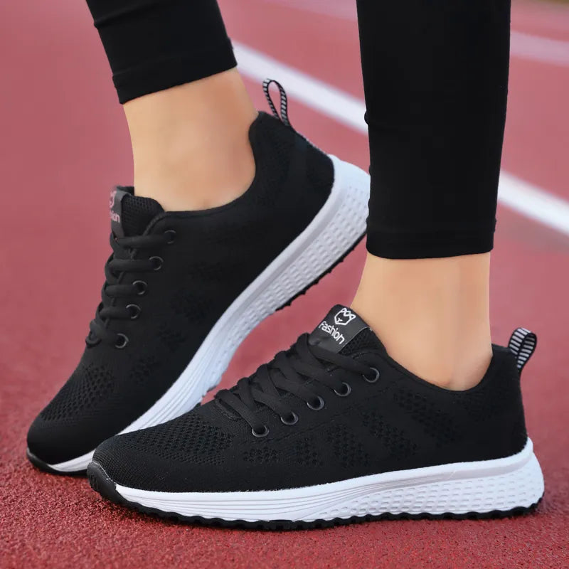 Women Casual Shoes, Flat Shoes Sneakers, Women Tenis Pink Black White