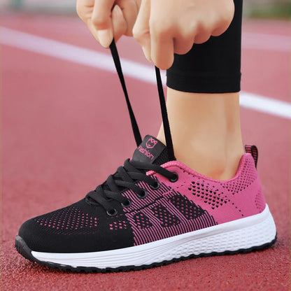 Women Casual Shoes, Flat Shoes Sneakers, Women Tenis Pink Black White